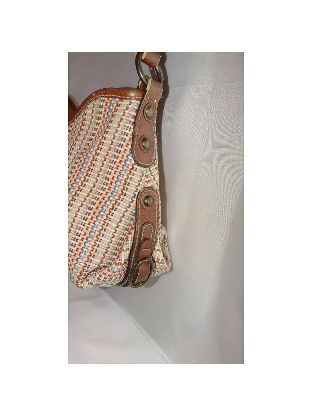 Fossil Multi Color Basket Weave Gorgeous Shoulder Bag - 75082